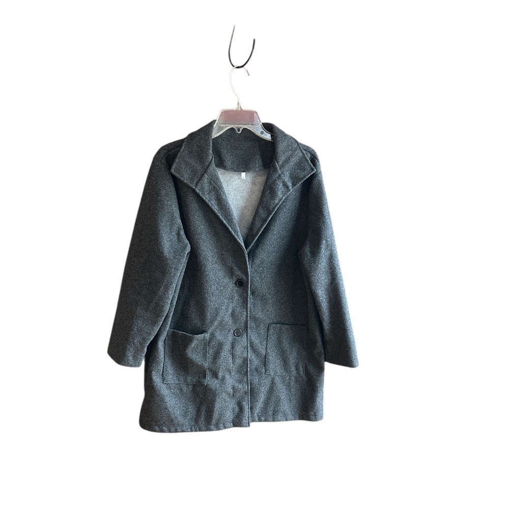 Unbranded charcoal gray flannel blazer jacket Sz XXL
